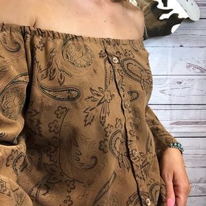 Vintage suede paisley top
